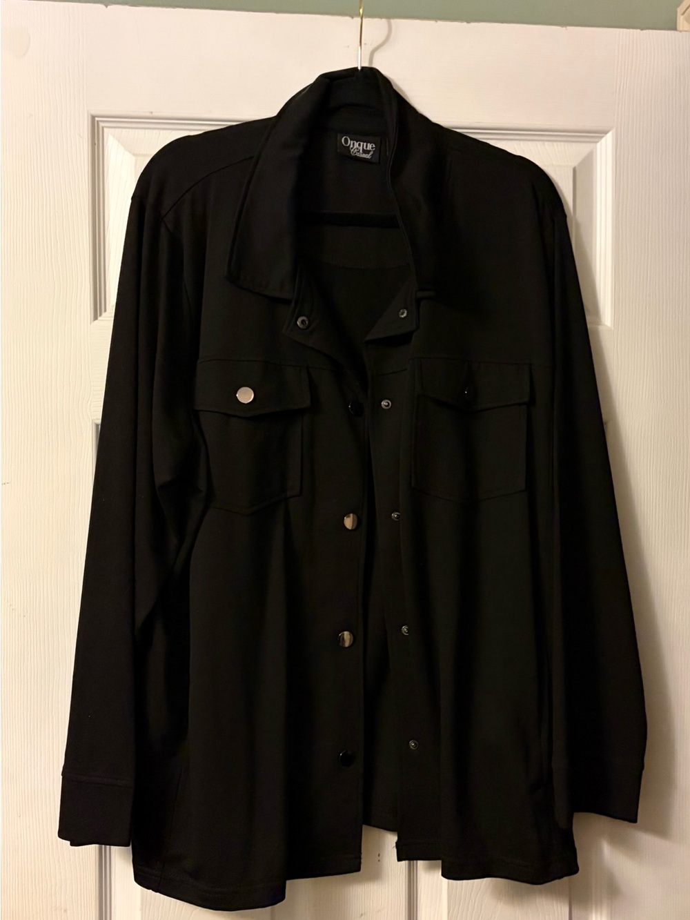 Black Long-Sleeve Button Front Jacket NWOT